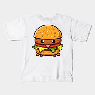 Cute Happy Hamburger Kids T-Shirt